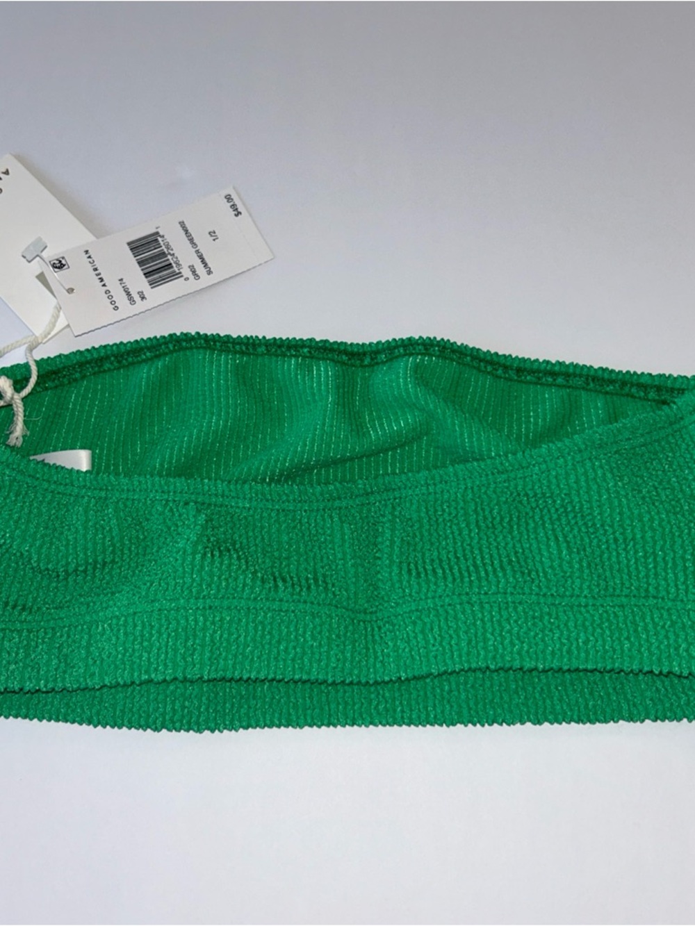 Good America Green Crinkle BandeauTop Sz 1/2 S/M-NWT